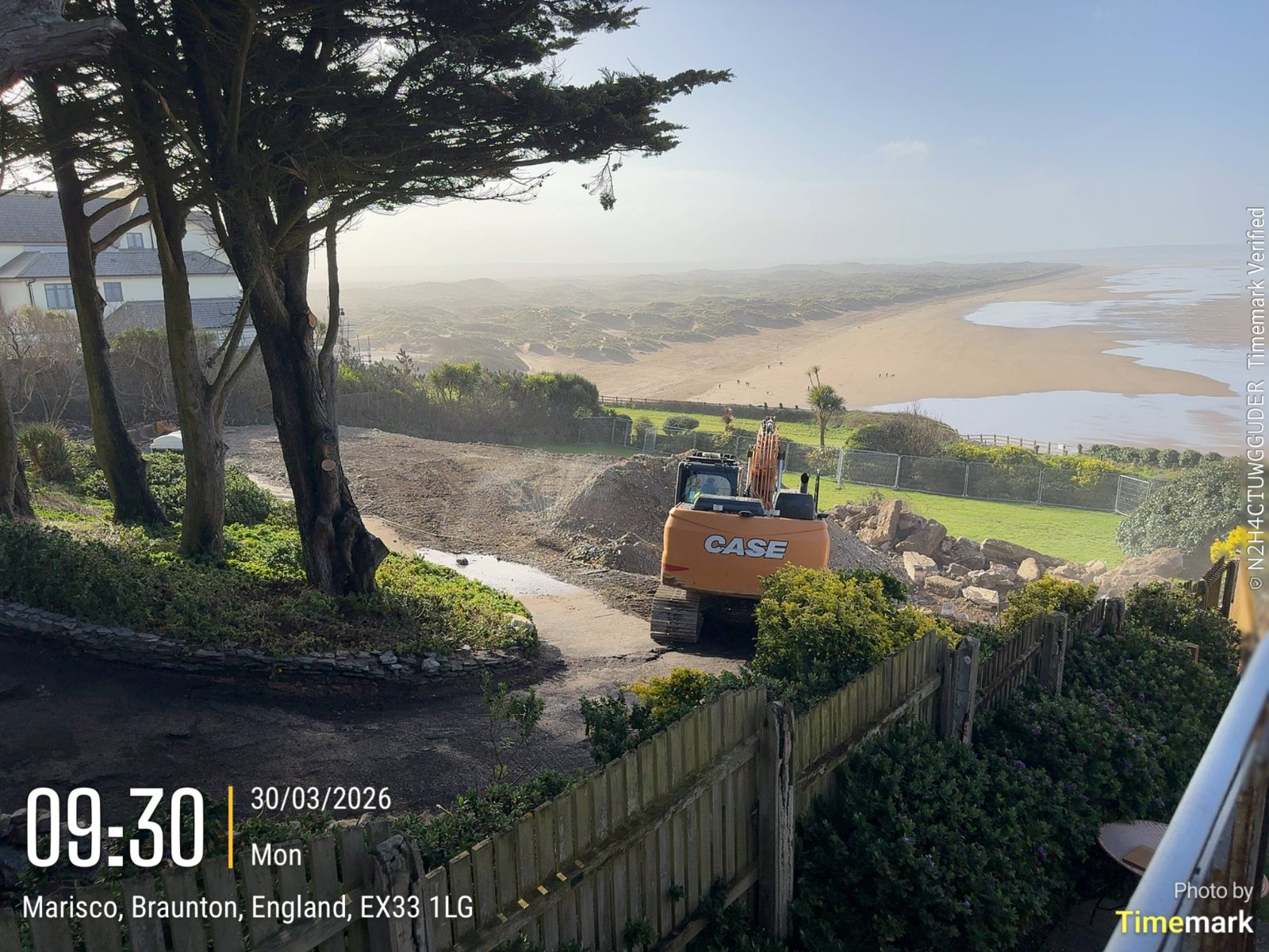 Marisco — cliff-top site cleared above the beach at Saunton, ready for construction